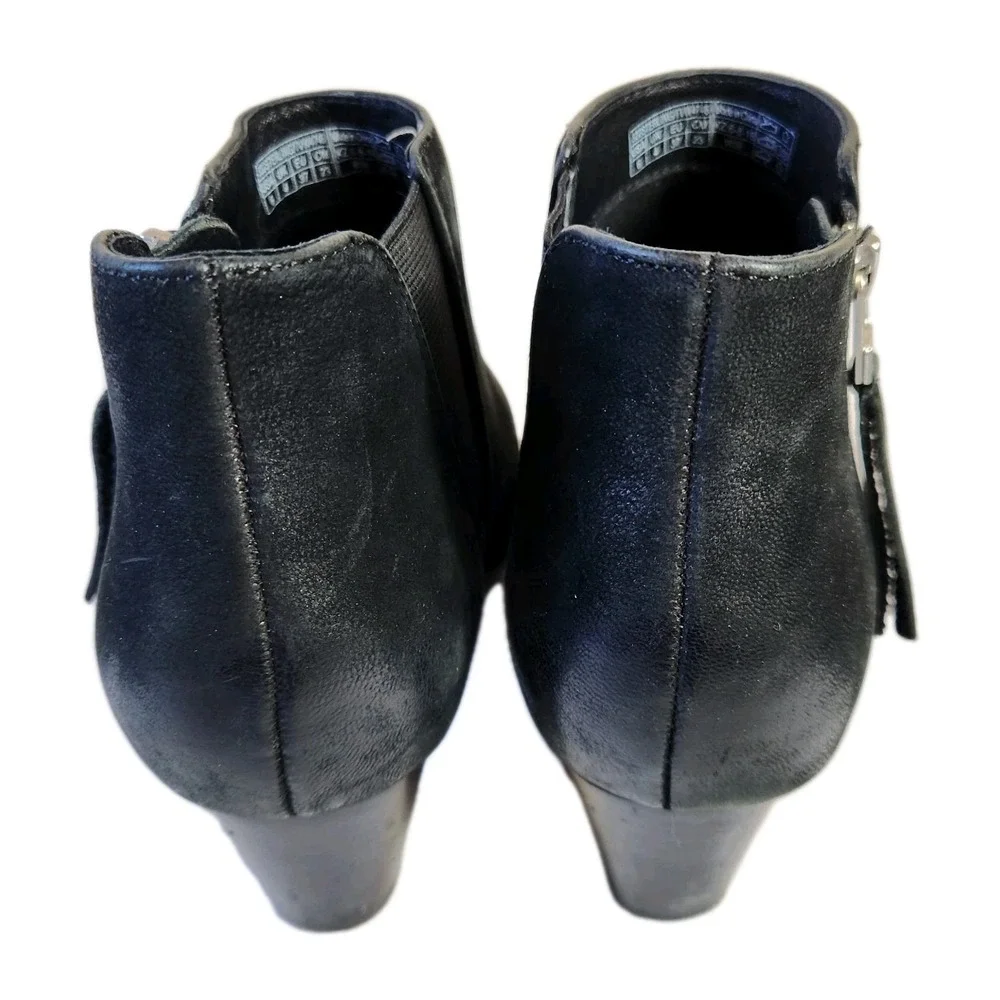 Vionic Womens Anne Ankle Boots Size 6 Wide Black‎ Suede Snake Print Bootie Shoes